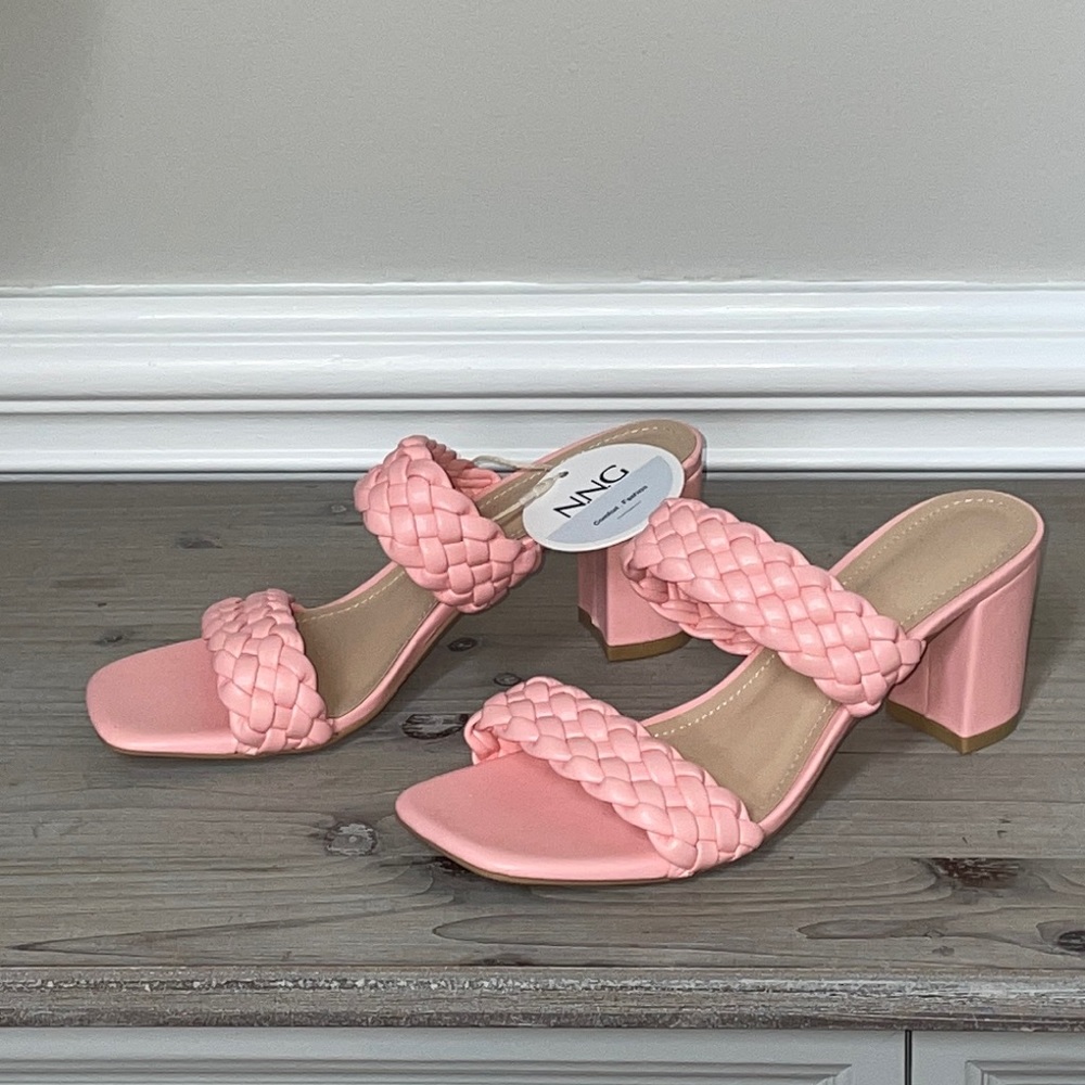 NEW Double Braided Strap Block Heel Sandals - Picture 5 of 11